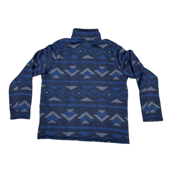 The North Face Mens Geometric Fleece Pullover Quarter Zip Jacket Xl Navy Blue - Picture 3 of 6